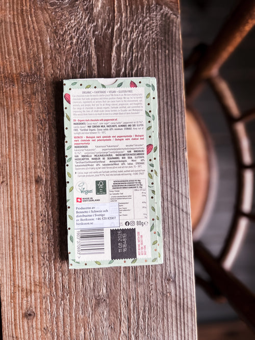 Benetto - 60% Mörk Choklad MINT, ekologisk, fairtrade & vegan