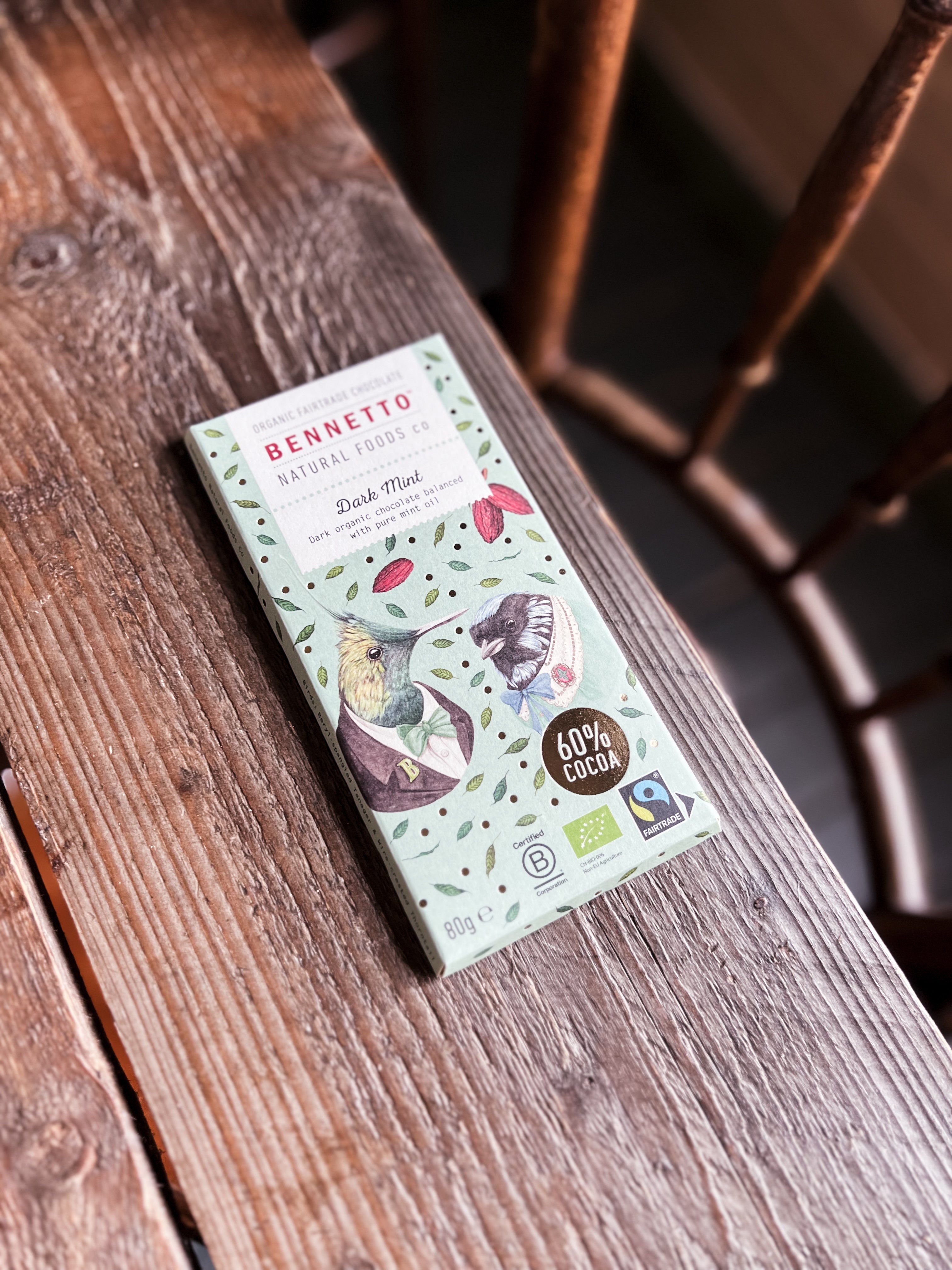 Benetto - 60% Mörk Choklad MINT, ekologisk, fairtrade & vegan