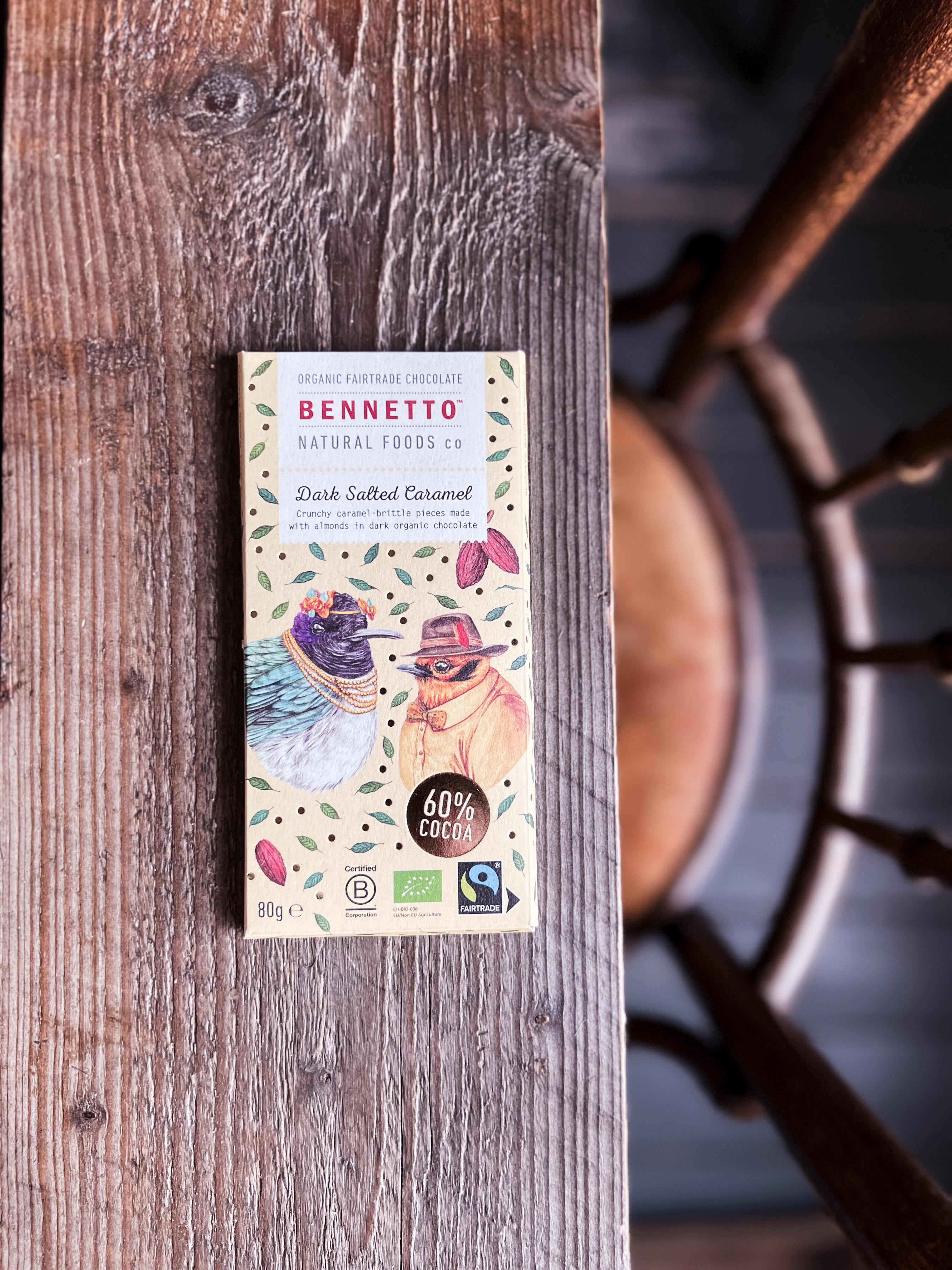 Benetto - 60% Mörk Choklad SALT KARAMELL, ekologisk, fairtrade & vegan