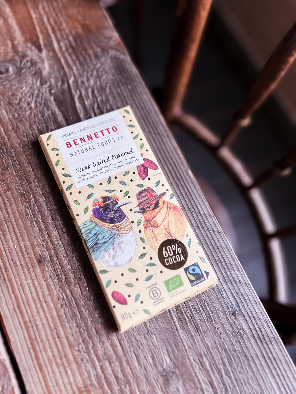 Benetto - 60% Mörk Choklad SALT KARAMELL, ekologisk, fairtrade & vegan