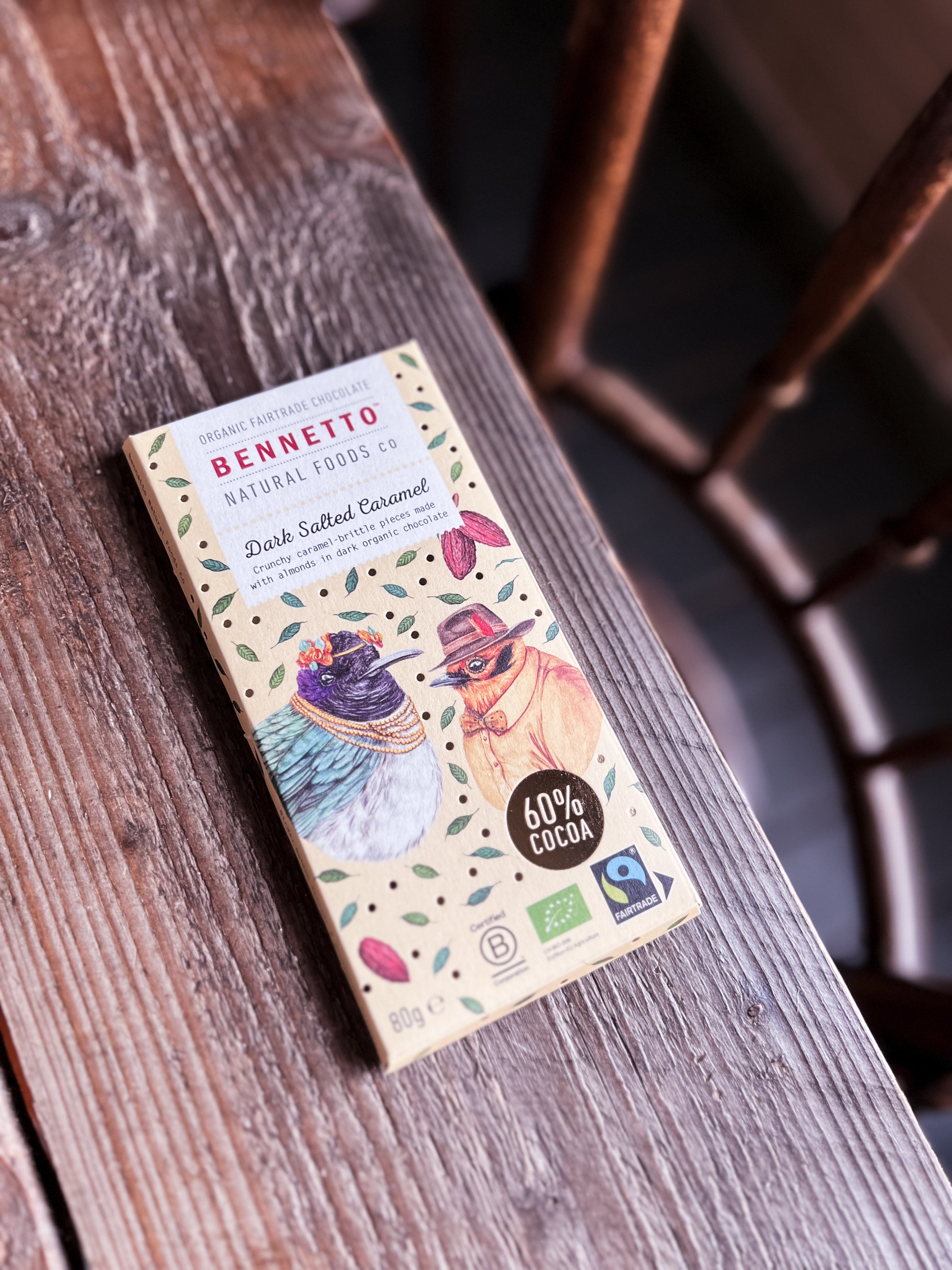 Benetto - 60% Mörk Choklad SALT KARAMELL, ekologisk, fairtrade & vegan